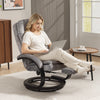 Upholstered Swivel Recliner Chair with Footrest for Living Room, Grey