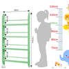Green 4-Tier Wall Mounted Children Bookcase Display Bookshelf Storage Unit Rack