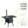 Portable Wood Burning Cooking Stove Camping Bell Tent Heating Stove With Pipe UK