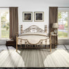 LETCHWORTH VICTORIAN BRUSHED ANTIQUE BRASS METAL BED FRAME - SMALL DOUBLE - KING