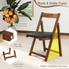 Foldable Dining Chair Set of 2 Accent Armless Kitchen Chair-Grey