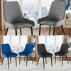 2 Pcs Velvet Dinning Chair High Back Metal Legs High Elastic Filing Comfortable