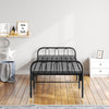Black Bed Frame Headboard Footboard Metal Platform Bedstead Folding Rollaway Bed