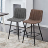 Bar Stools X2 Faux Leather Bar Chairs With Footrest Kitchen Furniture Modern