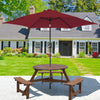 Indoor Outdoor Wooden Picnic Table Bench Garden Patio Pub Chair 6 Seats