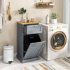 Tilt Out Laundry Cabinet Wooden Pull Out Laundry Cabinet-Grey