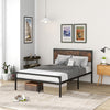 Double Bed Frame Industrial Metal Platform Bed with Headboard and Footboard