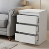 3 Drawers Bedside Table Cabinets w/ Charging Station Nightstand Storage Unit