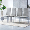 Modern Set of 4 Faux Leather Dining Chairs Padded Seat Kitchen Dinning Room Grey