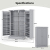 COSTWAY 41” Tall Pantry Cabinet Kitchen Storage Cabinet with Doors-Grey