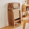 2pc Wooden Folding Chairs Woven Rattan Backrest Seat Modern Lounge Dining Chairs