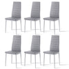 New Set of 6 Dining Chairs Padded Seat High back Metal Legs Home Furniture Gray