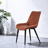 Set of 2 Faux Leather/Suede Dining Chairs Metal Legs Reception Restaurant Chair