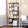 Industrial Ladder Shelf, 6 Tier Bookshelf, Display Rack for Living Room Brown
