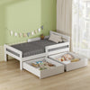 Junior Wooden Bed Toddler Solid Pine Wood Children's Kids Bed Frame White