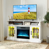 TV Stand with Electric Fireplace Media Entertainment Center White