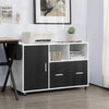 Roilling File Cabinet Home Office Printer Stand Side Cupboard Storage Cabinet