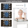 White Dressing Table Mirrored LED Light with Drawer& Stool MDF Bedroom Room