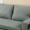 3 Seater Grey Linen Fabric Sofa Bed Pull Out Sofabed with Storage Lounge Chaise