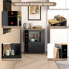 Kitchen Island on Wheels Storage Trolley Cart Cabinet Shelves Wine Racks Bamboo
