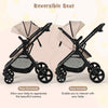 High Landscape Toddler Pushchair with Aluminum Frame & EVA Wheels-Beige
