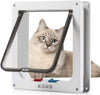 Lockable Pet Door 4Way Locking Small Medium Large Dog Cat Flap White/Brown Frame