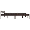 Bed Frame Dark Brown Solid Pine Wood 160x200 D7K2