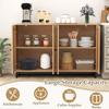 Sideboard Natural Storage Rattan Doors Shelves Cabinet Unit Contemporary Modern