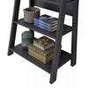 Corner Computer Desk With Shelves Black Home Office Ladder Bookcase Workstation