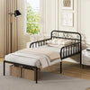 Metal Daybed Extendable Sofa Bed with Trundle for Adults and Guests Black