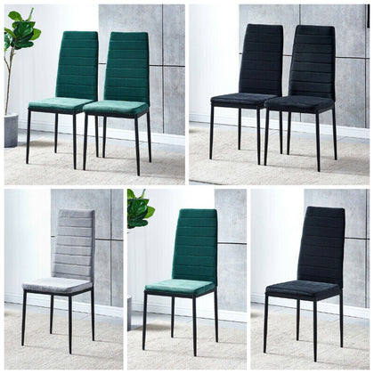 2/4/6x Velvet Dining Chairs Side Chair High Back Padded Seat Dining Room Kitchen