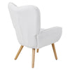 Accent Chair Teddy Velvet Tufted Wing Back Armchair Club Chair With Wood Legs