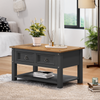 Corona Coffee Table Charcoal 2 Drawers Solid Pine Living Room®