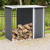 Metal Garden Shed 8ftx3ft 11x3ft Log Tool Firewood Organizer Rack Timber Store