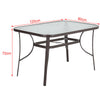 Metal&Glass Garden Table and 4 Chairs Rattan Outdoor Patio Bistro Furniture Set