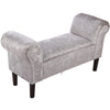 Velvet Bed End Window Seat Ottoman Bench Pouffe Stool Chair Living Bedroom Grey