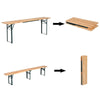 Outdoor Patio Folding Table Chairs Bench Set Garden Dining Beer Wooden Furniture