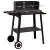 Charcoal BBQ Grill with Wheels Smoker Black Steel