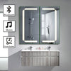 LED Bathroom Mirror Cabinet with Shaver Socket Demister Touch Light Bluetooth