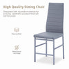 4x Grey Faux Leather Dining Chairs&Black Tempered Glass Dining Table Dining Set