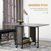Drop Leaf Table Kitchen Table Extendable Dining Table with Wheels Grey