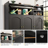 Sideboard Storage Cabinet Cupboard Buffet with Glass Door Dining Room Furniture