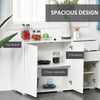 Side Cabinet with 2 Door Cabinet and 2 Drawer for Home Office White