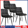 Set of 4 Dining Chairs High Back Velvet Kitchen Chair Modern Wood Legs Home