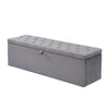 Ottoman Storage Box Chesterfield Velvet Fabric Toy Box Bench Footstool 135x41cm