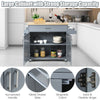 Kitchen Island Storage Trolley Rolling Cart Shelves Cupboard Cabinet Drawer Home