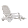 Sun Lounger Outdoor Garden White Plastic Reclining Relaxer Bed Portable Recliner