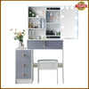 Dressing Table With Sliding Drawers Mirror Stool Set Makeup Vanity Desk Bedroom
