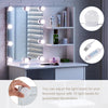 Dressing Table Makeup Vanity White with Mirror LED Lights Drawers & Stool Modern