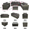 Garden Rattan Furniture Set 9 Seater Sofa Chair Dinning Table Outdoor w/Cushion